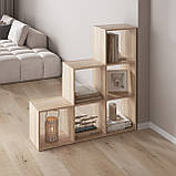 Стелаж для дому, полиця драбинка для книг та іграшок, роздільник кімнати на 6 комірок M-39, фото 2