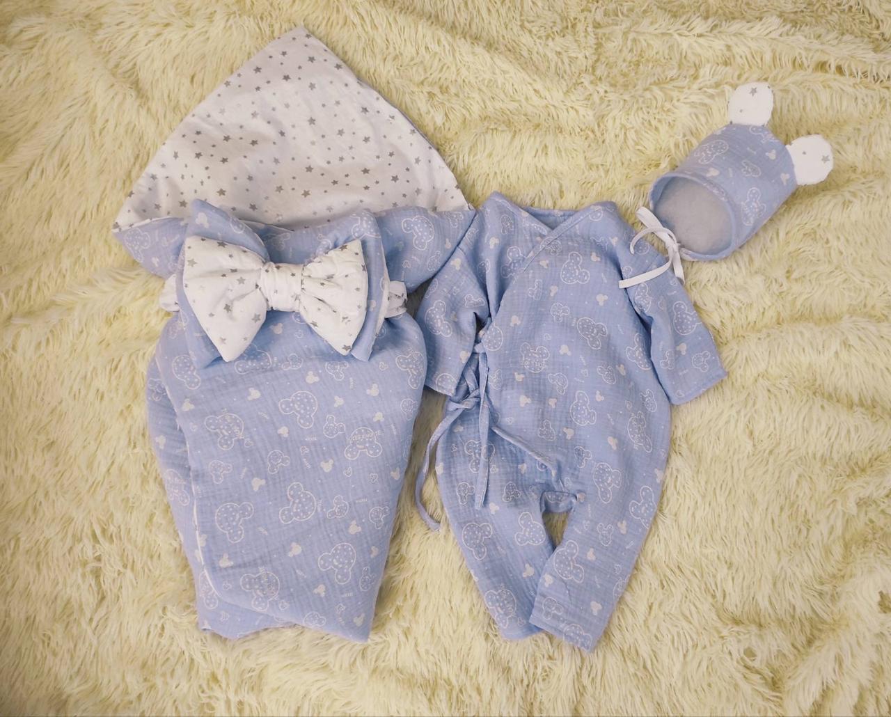 Комплект одягу для новонароджених дівчаток, персиковий із принтом