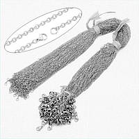 Ланцюжок Finding Плетіння хрест неіржавка сталь Сталистий 1.5 мм x 2 мм 45 см