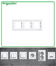Рамка потрійна горизонтальна біла Schneider Electric Asfora EPH5800321