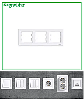 Рамка потрійна горизонтальна біла Schneider Electric Asfora EPH5800321