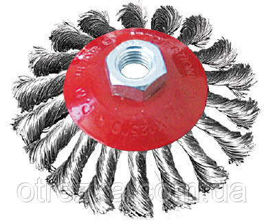 Щітка по металу для болгарки конусна з крученого троса 115 мм "EAGLE"