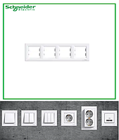 Рамка четверна горизонтальна біла Schneider Electric Asfora EPH5800421