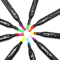 Набір двосторонніх маркерів, Sketch Marker, 60 кольорів, в сумці