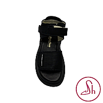 Чорні жіночі босоніжки на масивній підошві на липучках “Style Shoes”, фото 5