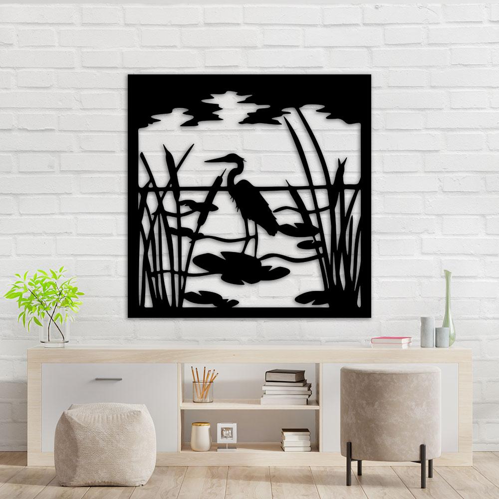 Дерев'яне Панно Цапля, фото 1