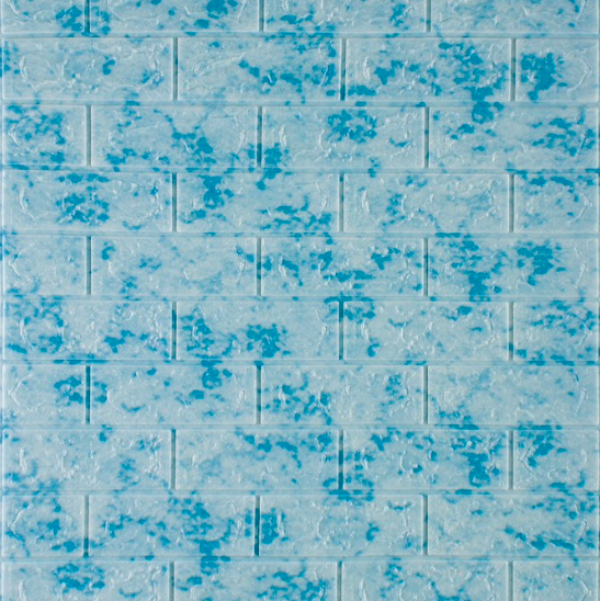 Самоклеючі 3D панелі під мармур, м'які 3Д панелі самоклейка для стін 700х770х5 мм, Блакитний, фото 1