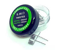 Койлы намотки спирали Prebuilt Twisted Coil Kanthal A1 Original Version в упаковке 10 штук на 0.36 Ом