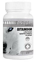 Витамины UNICUM premium для здоровья шерсти и кожи у кошек, 100табл.