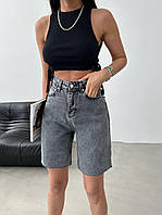 Женские джинсовые шорты бермуды с высокой талией, серые джинсовые шорты Турция 34 38