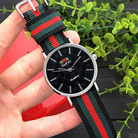 Sale! Женские часы Gucci Silver-Black Green-Red