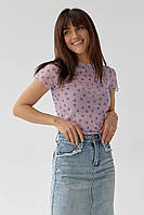 Женская футболка из сетки - лавандовый цвет, XL (есть размеры)