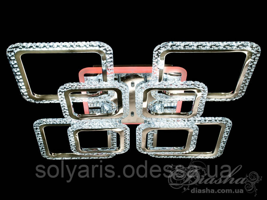 Стельова світлодіодна люстра з димером 130W. A228170/4+4 LED 3color dimmer хром,, фото 1