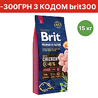 Сухой корм для щенков и молодых собак крупных пород со вкусом курицы Brit Premium Junior L Chicken 15 кг