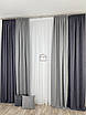 Комплект штор Duo №6 мікровелюр двокольорові мокрий асфальт+сірий на вікна у спальню/зал однотонні 2штори, фото 3