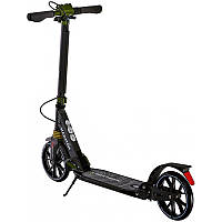 Двоколісний складаний алюмінієвий міської самокат з ручним гальмом Maraton Decider Original (чорний)
