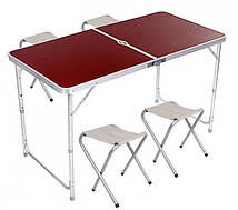 Складаний стіл з 4 стільцями Folding Table для пікніка складаний у валізі
