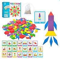 Дерев'яна іграшка Танграм MD 2239, Фігури, картки