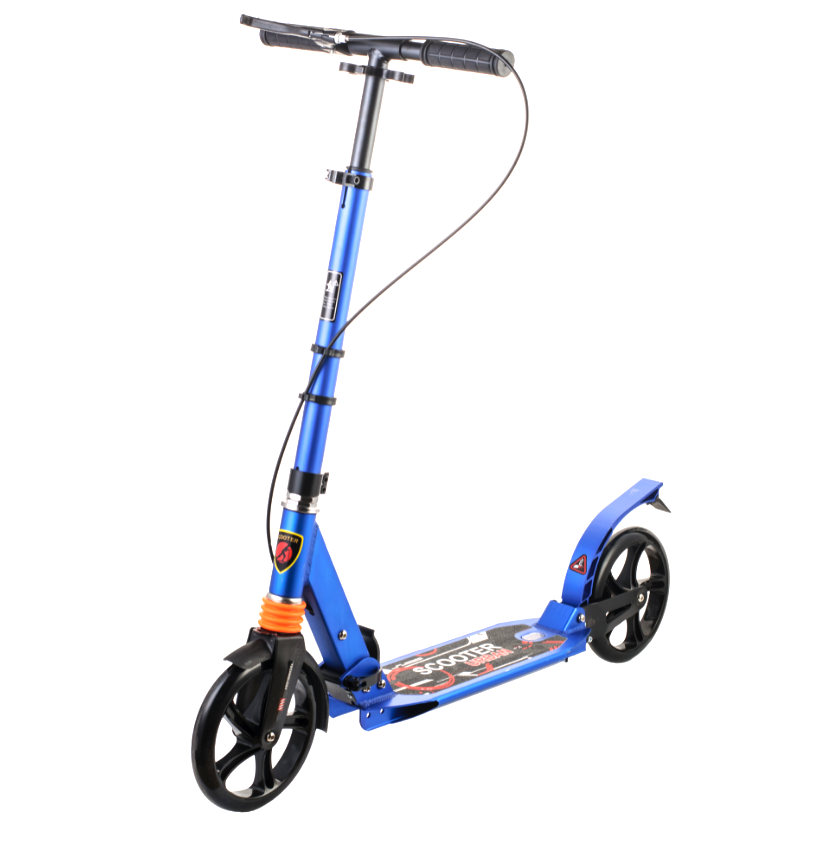 Scooter Urban дитячий складаний двоколісний самокат з амортизаторами і затиском керма (синій)