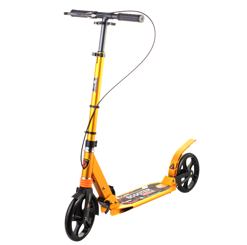 Scooter Urban дитячий складаний двоколісний самокат з амортизаторами і затиском керма (жовтий)