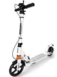 Scooter дитячий складаний двоколісний самокат з переднім і ножним амортизатором (білий)
