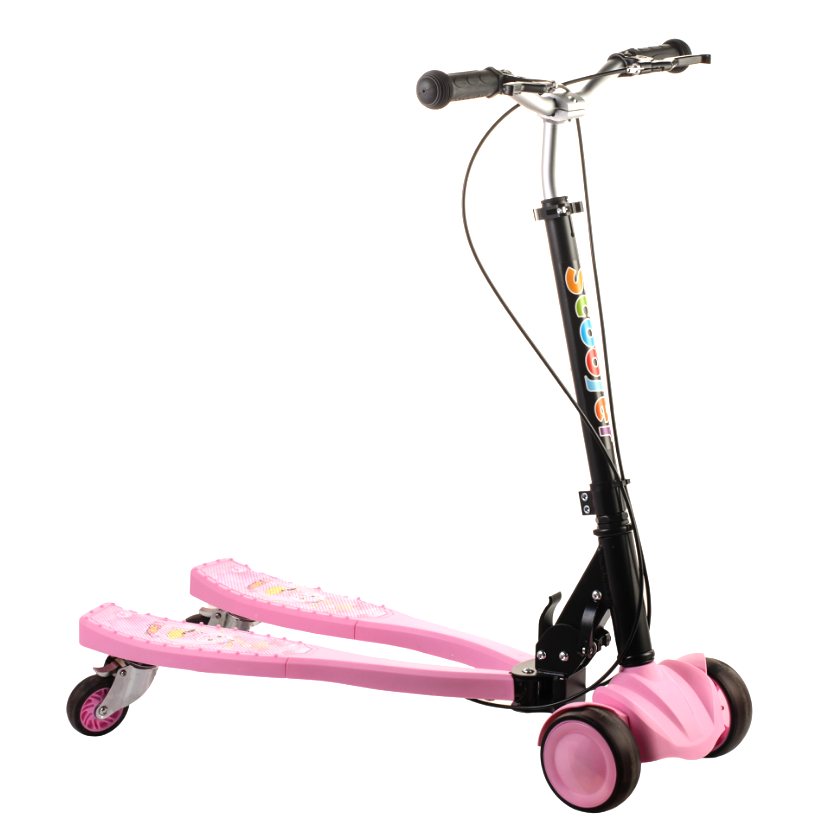 Scooter дитячий двоколісний самокат з двома платформами і світяться колеса (рожевий)