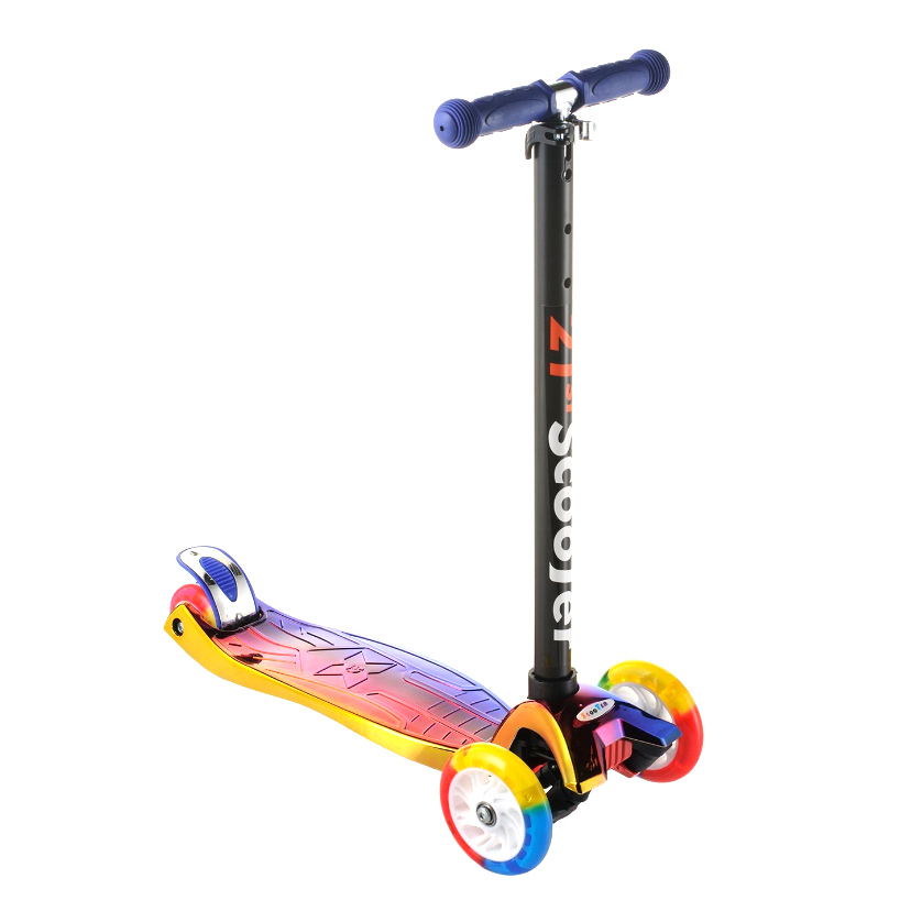 Дитячий триколісний самокат "Scooter 00720D" з світяться колеса (хамелеон синій)