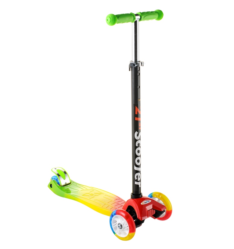 Scooter дитячий триколісний самокат з світяться колесами (веселка зелена)