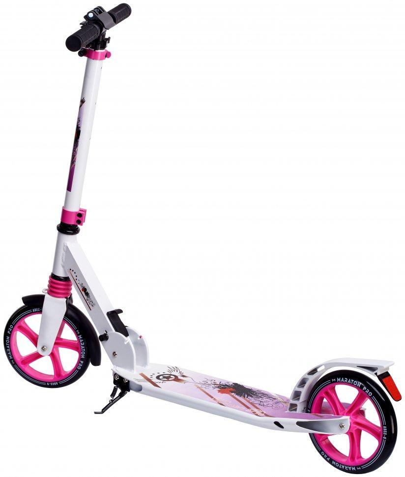 Двоколісний складаний алюмінієвий міської самокат Maraton Pro (з малюнком), фото 1