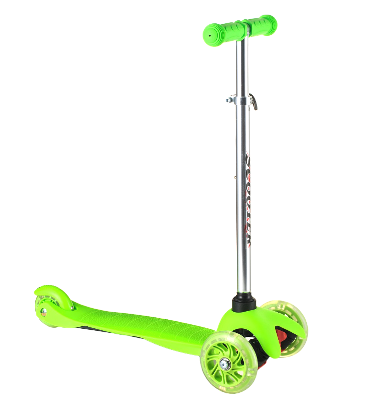 Scooter триколісний самокат з світяться колеса для дітей 1+ (салатовий)
