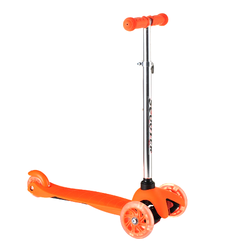 Scooter триколісний самокат з світяться колеса для дітей 1+ (помаранчевий)