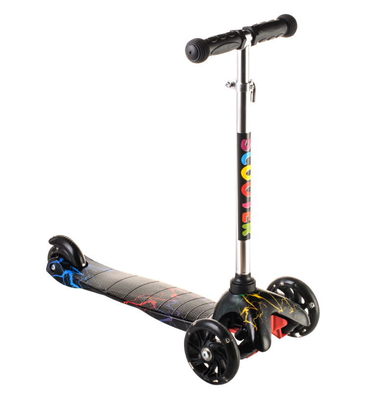 Scooter триколісний самокат з світяться колеса для дітей 1+ (блискавка)