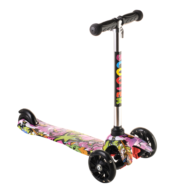 Scooter триколісний самокат з світяться колеса для дітей 1+ (мультиплікація)