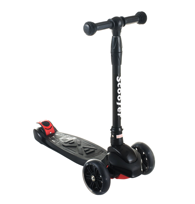 Scooter дитячий триколісний самокат з ручним гальмом і світяться колеса (чорний)