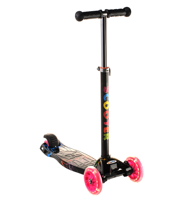 Scooter дитячий складаний триколісний самокат з світяться колеса (блискавка)