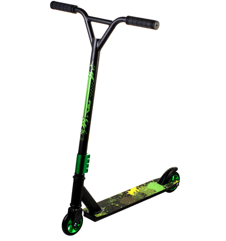 Двоколісний трюковий самокат Scooter з Y-образним кермом і різьбовий компресією (зелений)