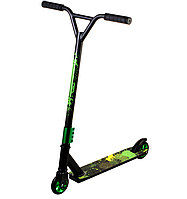 Двоколісний трюковий самокат Scooter з Y-образним кермом і різьбовий компресією (зелений)