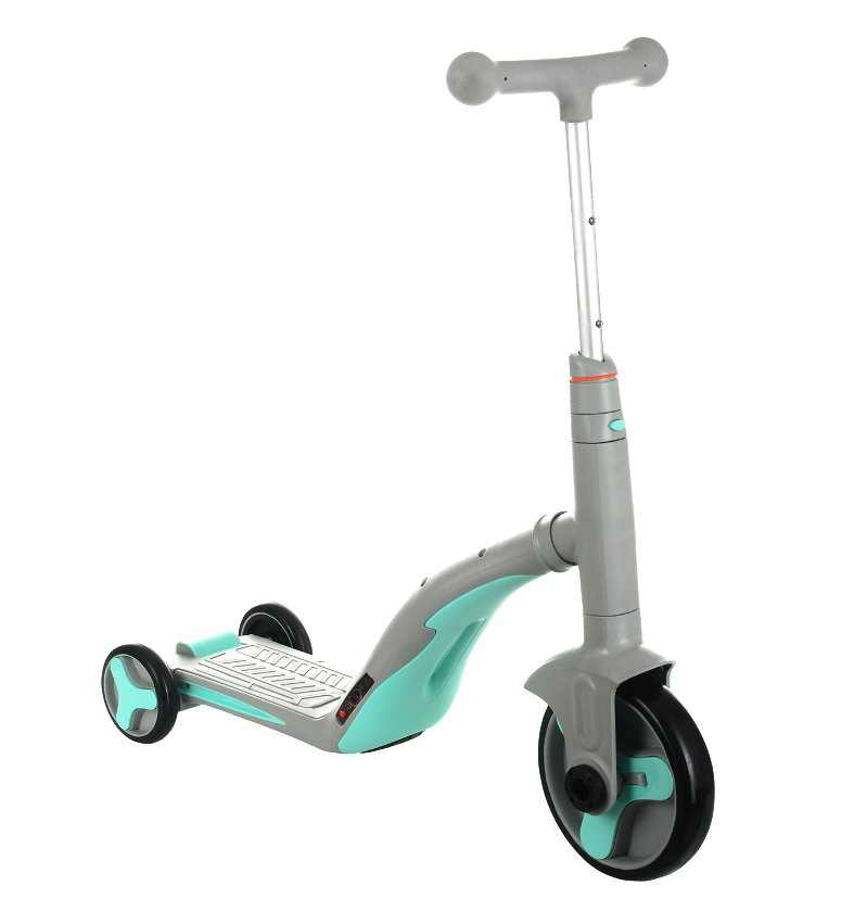 Scooter скутер 3 в 1(самокат, велосипед, беговел) з підсвічуванням і музикою (сірий)