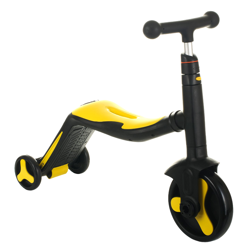 Scooter скутер 3 в 1(самокат, велосипед, беговел) з підсвічуванням і музикою (жовтий)