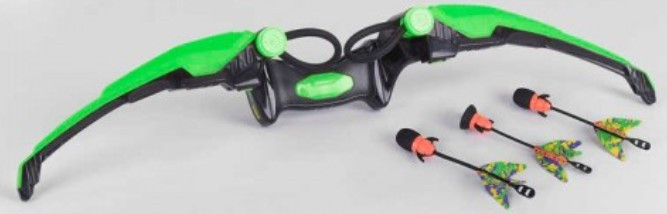 Ігровий лук зі світлом та стрілами на присосках 57 см - зелений