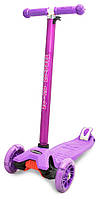 Триколісний дитячий самокат з світяться колесами Maraton Action (фіолетовий)
