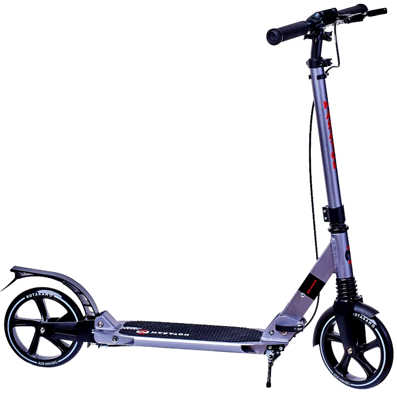 Складаний міської двоколісний самокат з ручним гальмом Maraton Strider (сірий металік), фото 1