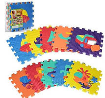 Eva M 2620 текстурний дитячий масажний килимок пазл м'який транспорт