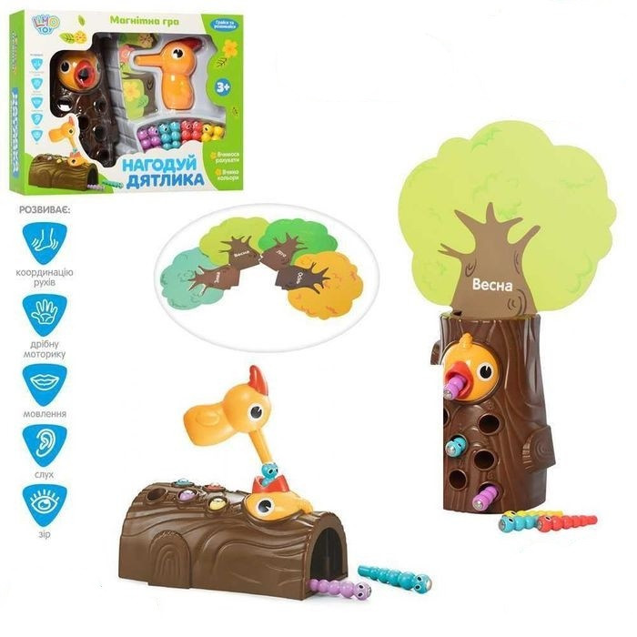 Дитяча розвиваюча магнітна гра Монтессорі нагодуй пташенятко Limo Toy 0015