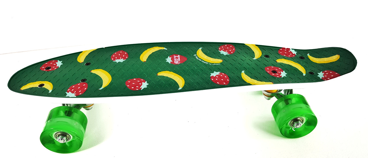 Скейт Пенні Борд з принтом Fruits і з сяючими колесами LED(Пенні лайт) оригінал