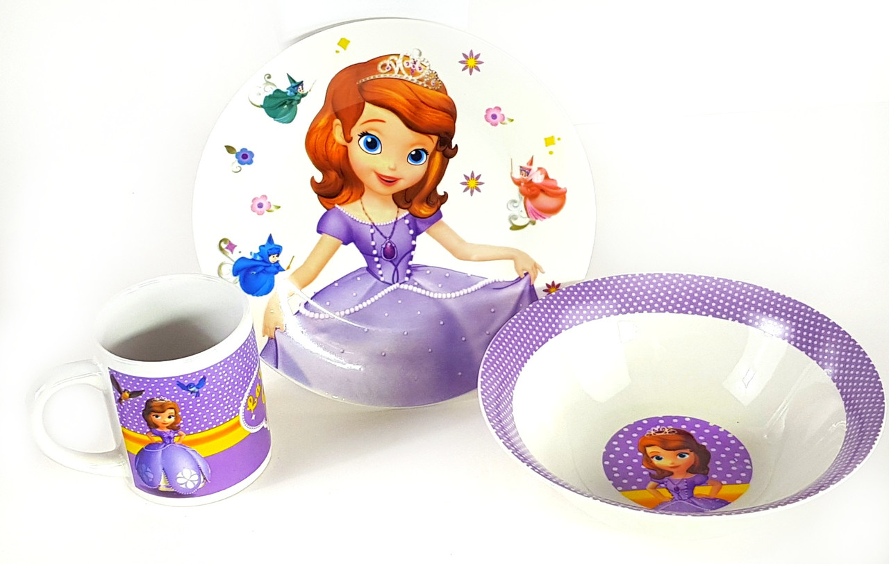 Дитячий набір керамічного посуду для годування Принцеса Софія (Princesa Sofia) 5 предметів