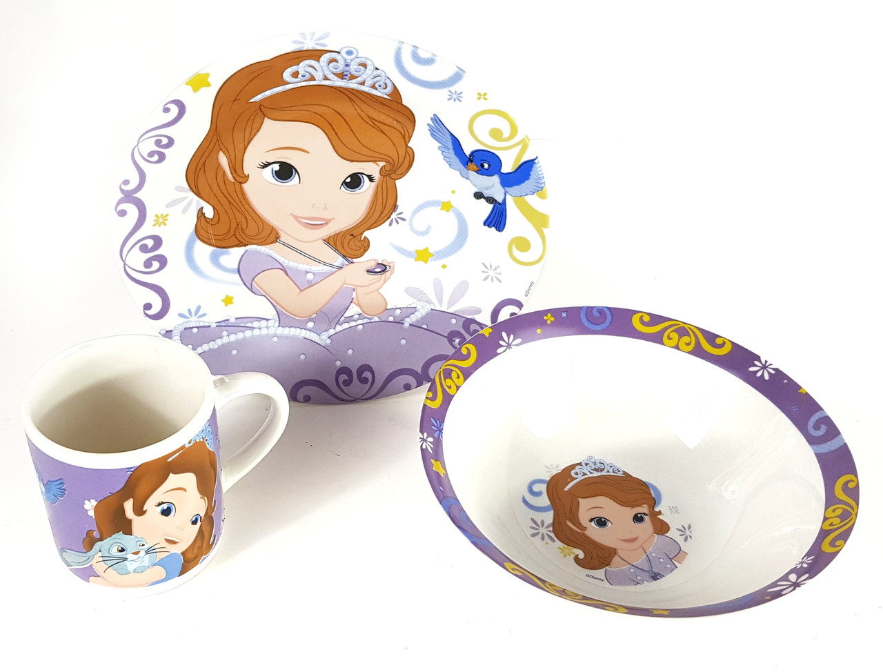 Дитячий набір керамічного посуду для годування Принцеса Софія 3 (Princesa Sofia) 5 предметів, фото 1