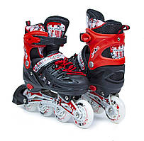 Розсувні дитячі роликові ковзани Scale Sports Red LF 905, розмір 29-33