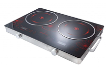 Інфрачервона електроплита на 2 конфорки з керамічною поверхнею CB-1327 Crownberg