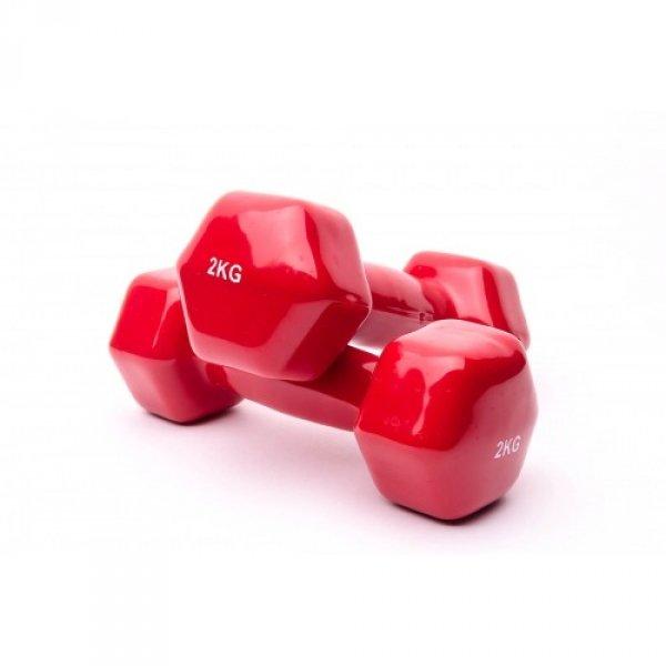 Гантелі для фітнесу 2 кг з вініловим покриттям (нерозбірні) 2 штуки пара